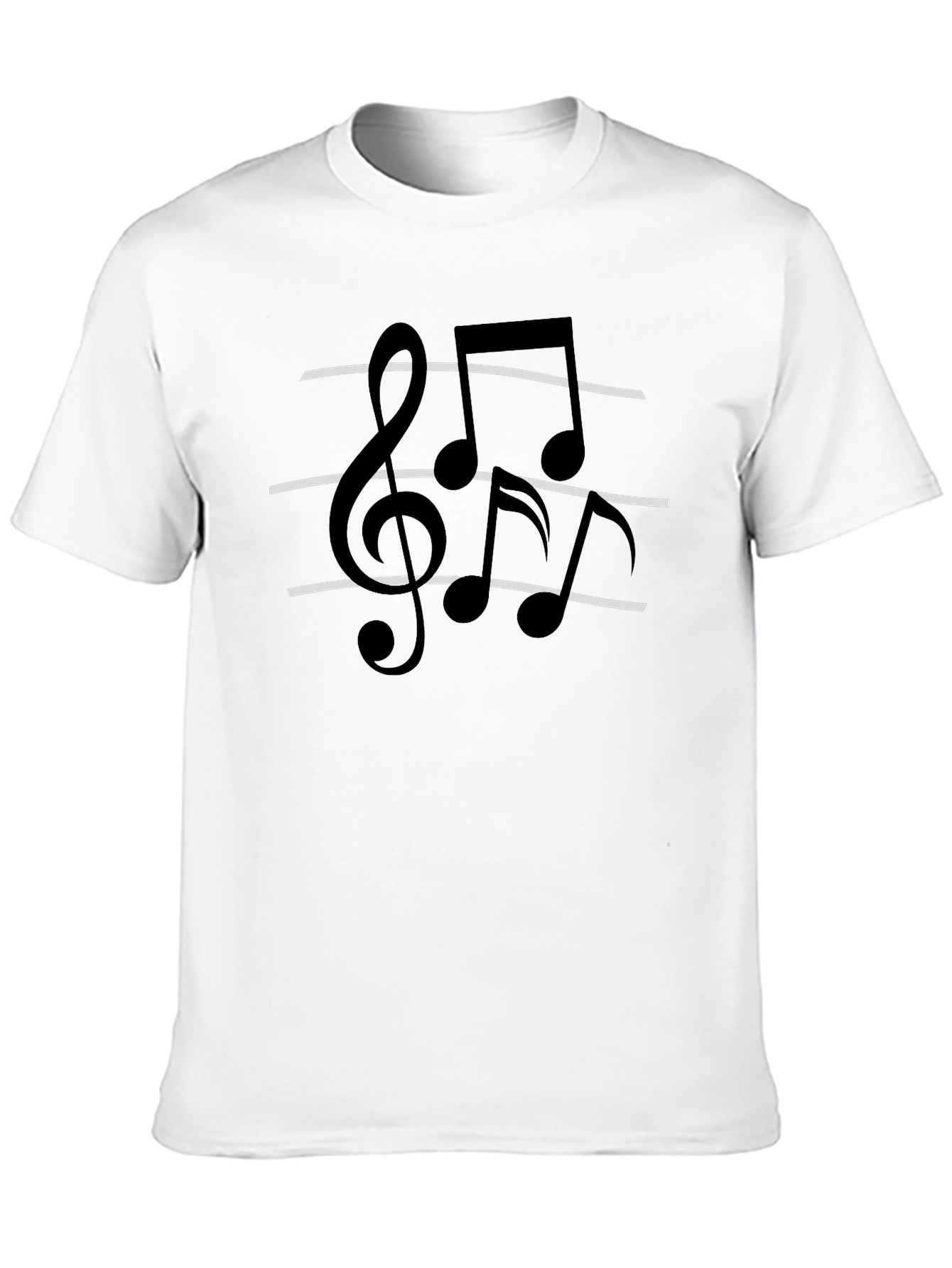 Musical Note Graphic Tee - Classic Black Cotton T-Shirt