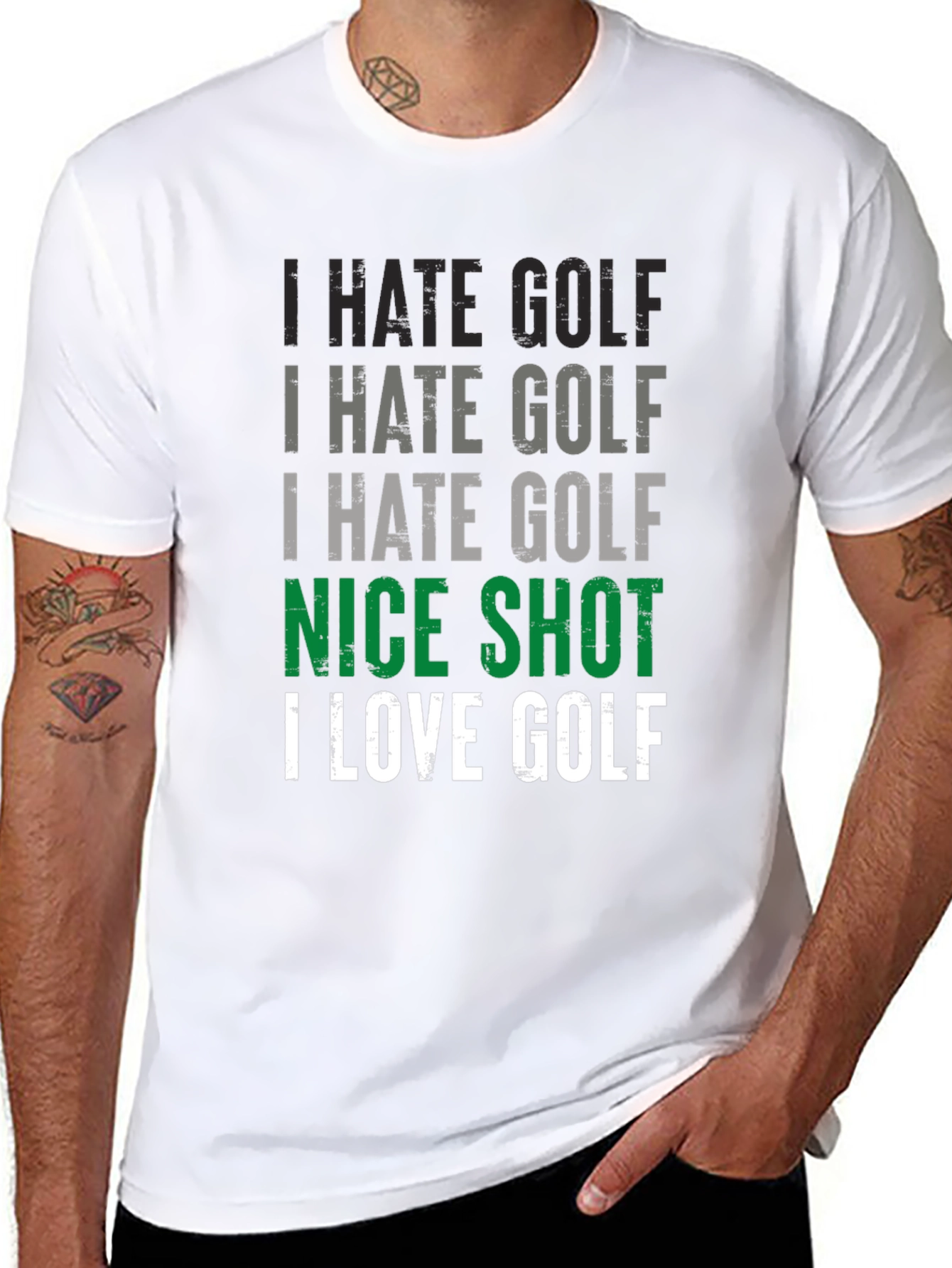Funny Golf T-Shirt - I Hate Golf Nice Shot
