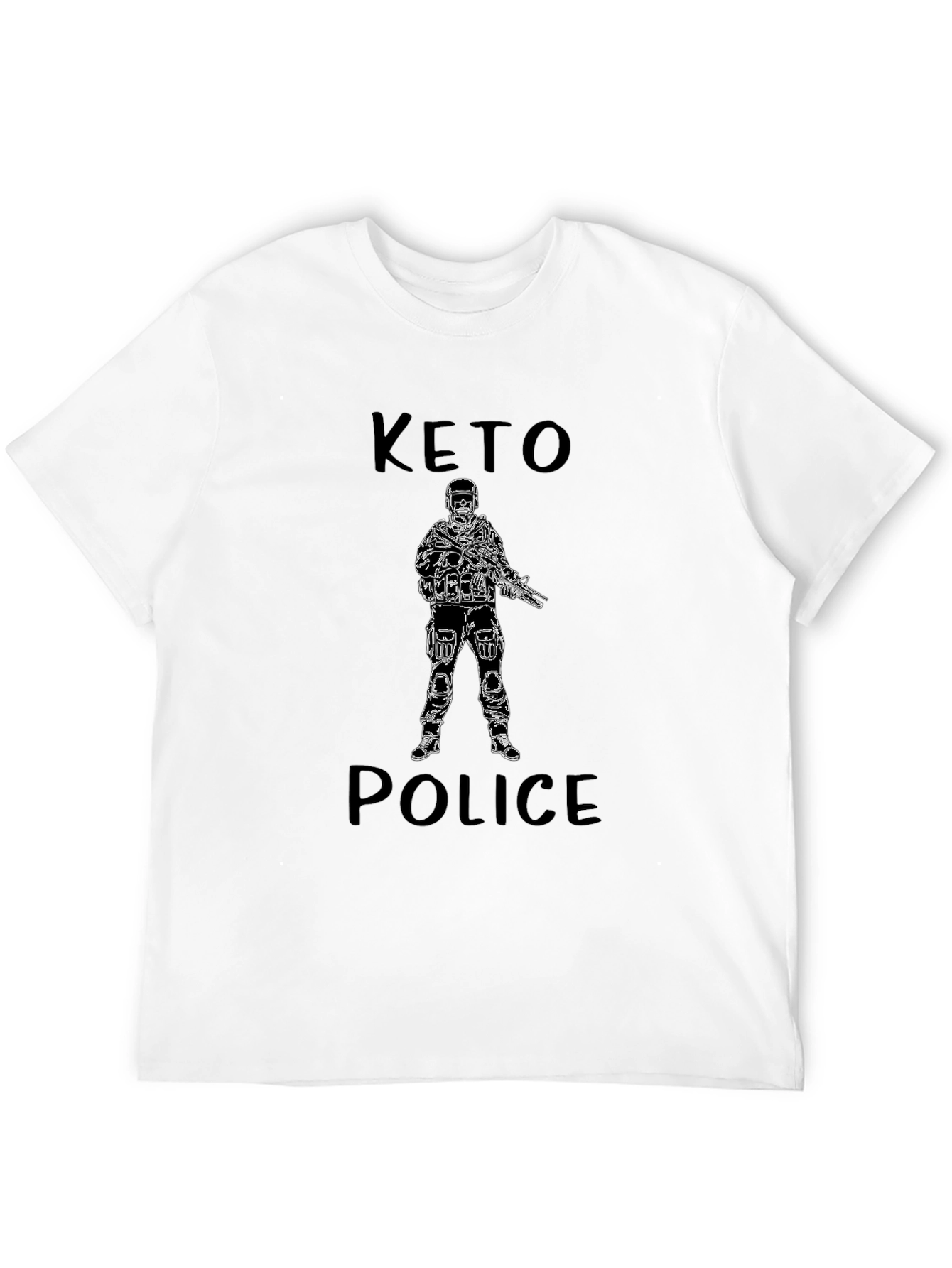 Keto Police Graphic T-Shirt - Black Crew Neck Tee
