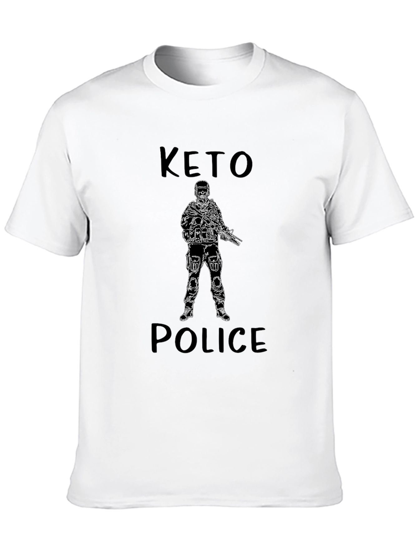 Keto Police Graphic T-Shirt - Black Crew Neck Tee