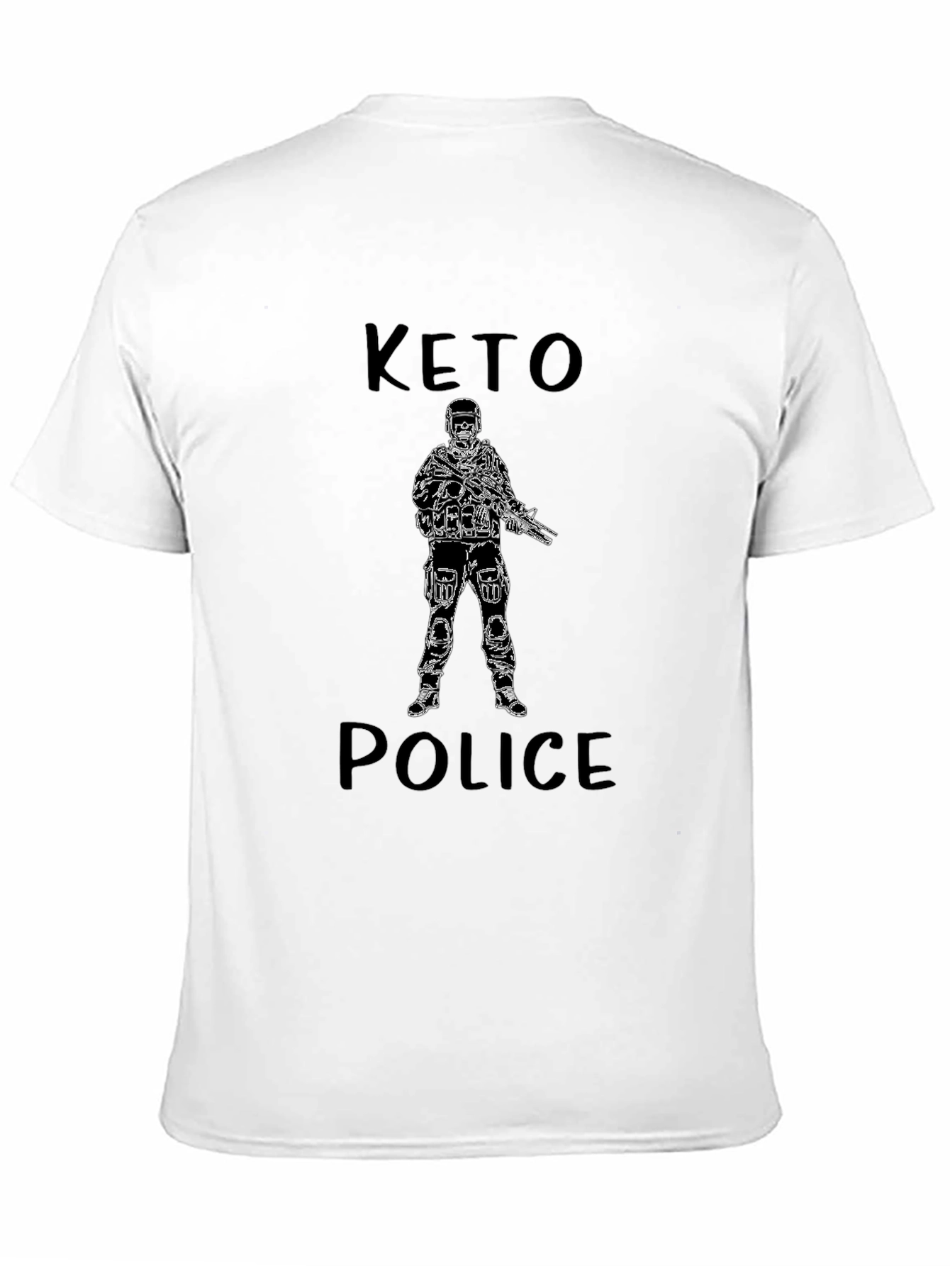 Keto Police Graphic T-Shirt - Black Crew Neck Tee
