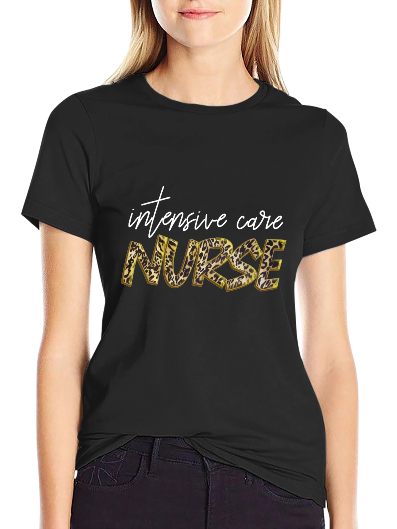 Intensive Care Nurse Leopard Print T-Shirt