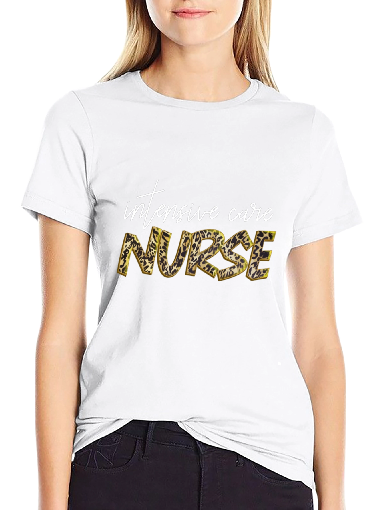 Intensive Care Nurse Leopard Print T-Shirt
