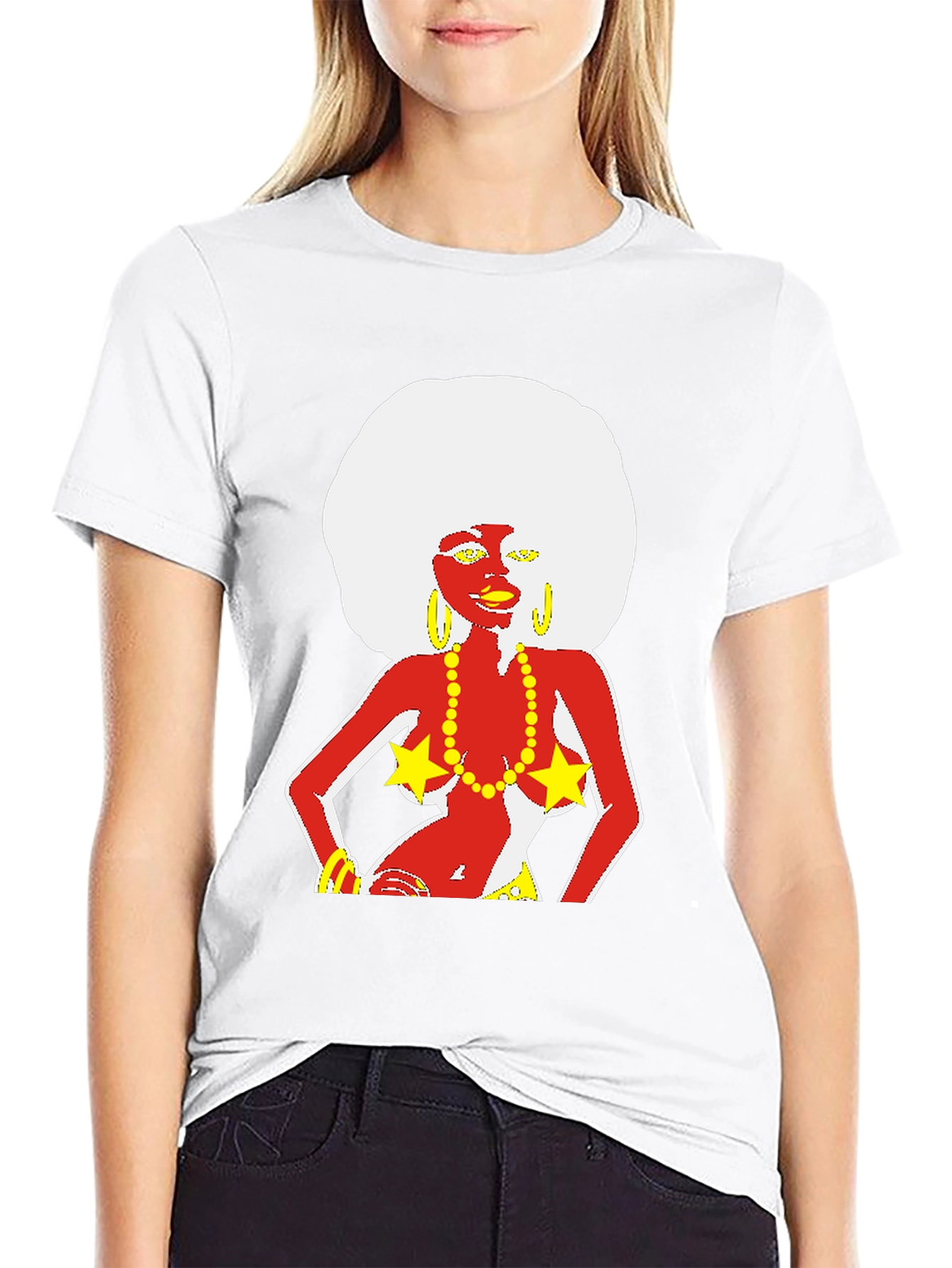 Funky Afro Lady Graphic T-Shirt
