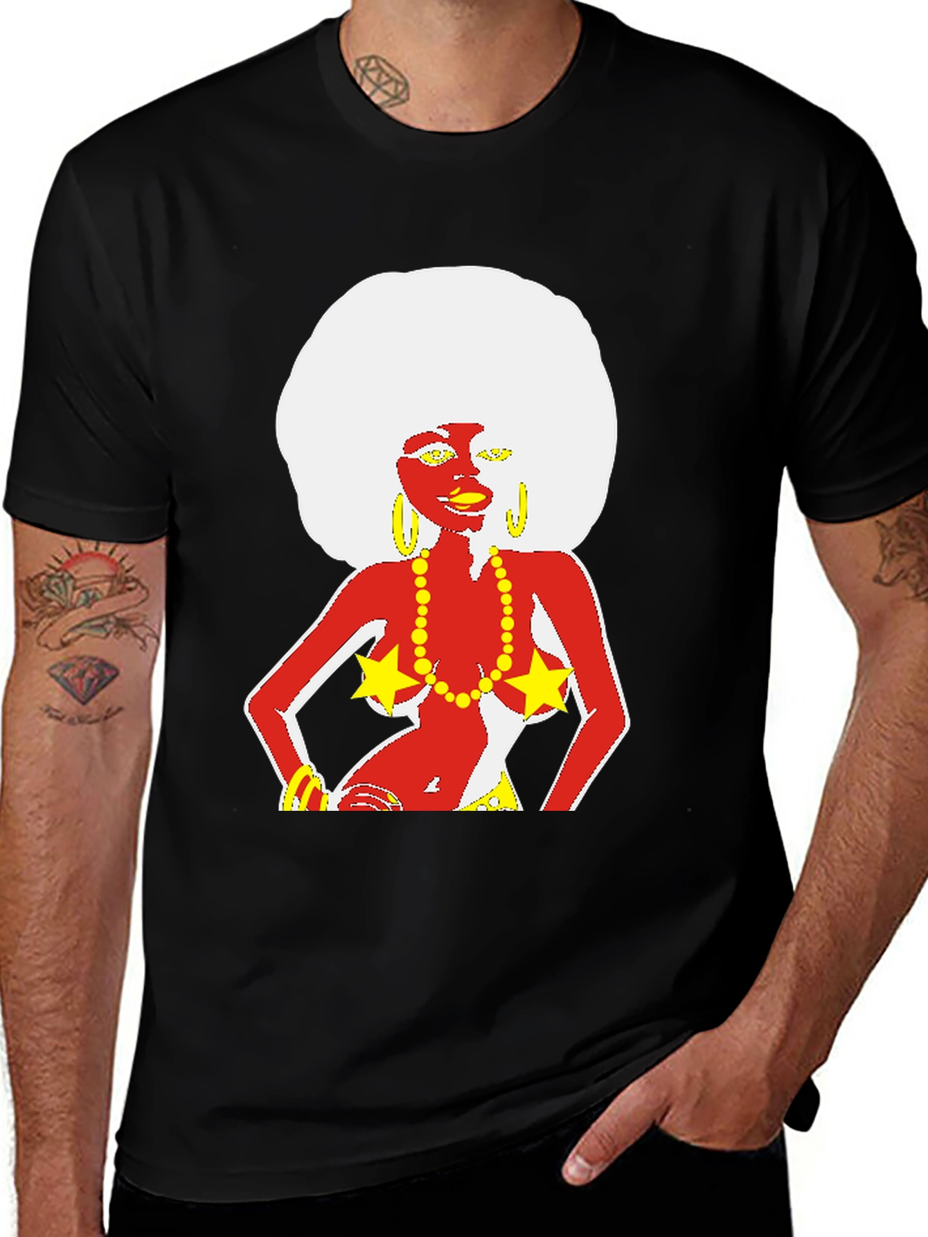 Funky Afro Lady Graphic T-Shirt