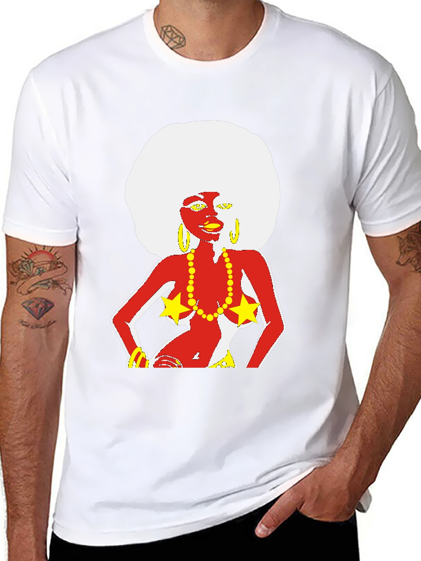 Funky Afro Lady Graphic T-Shirt