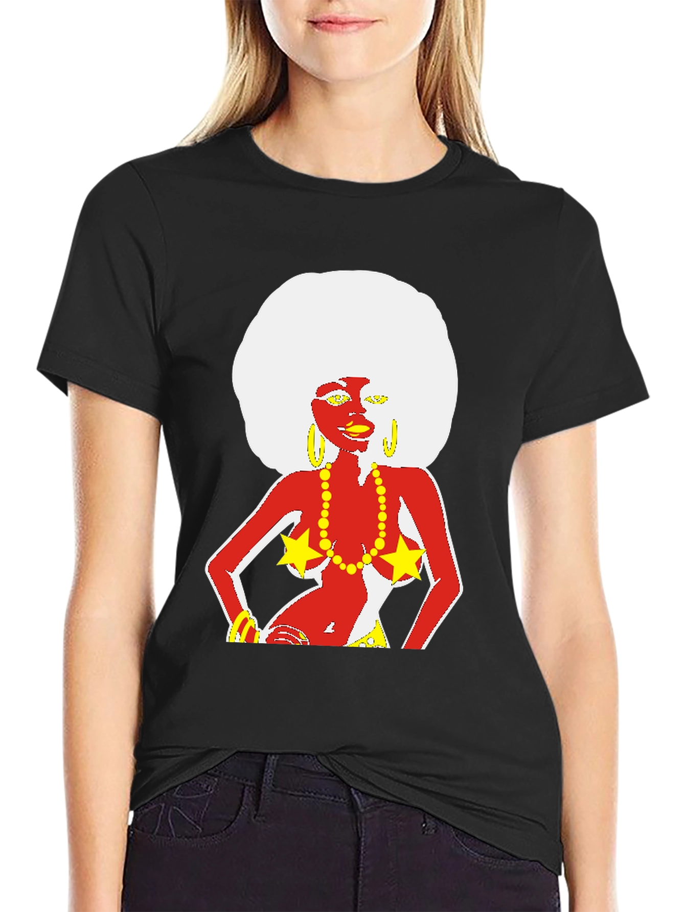 Funky Afro Lady Graphic T-Shirt