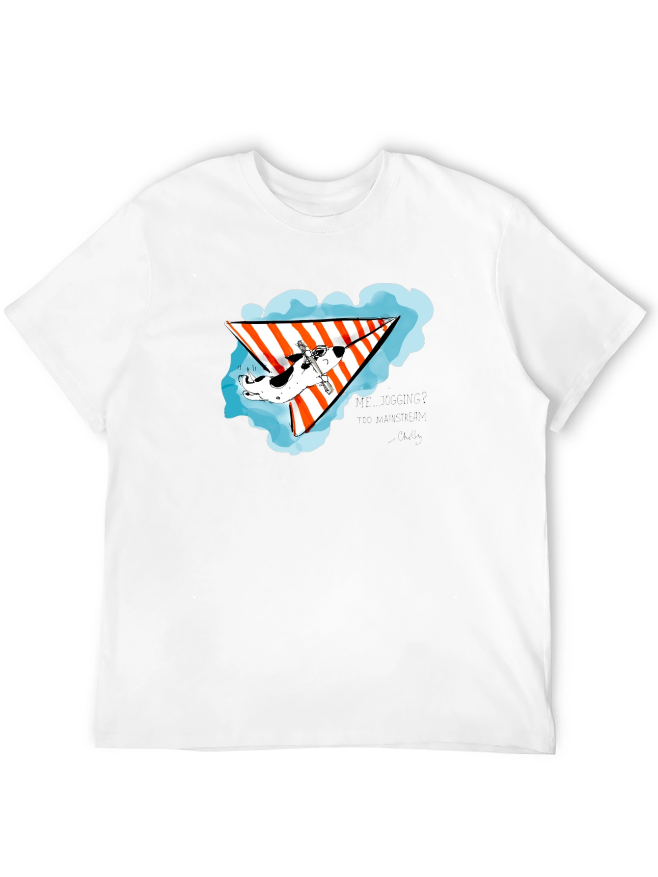 Hang Gliding Dog Black T-Shirt