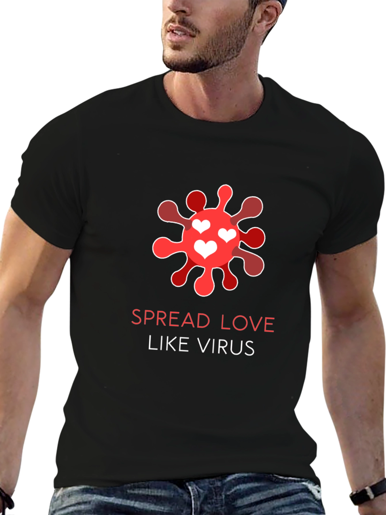 Spread Love Like Virus Black T-Shirt