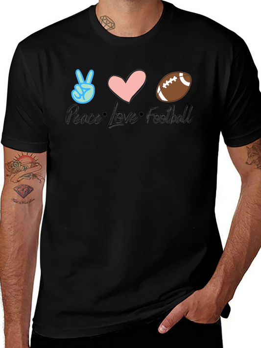 Peace Love Football T-Shirt - Game Day Comfort