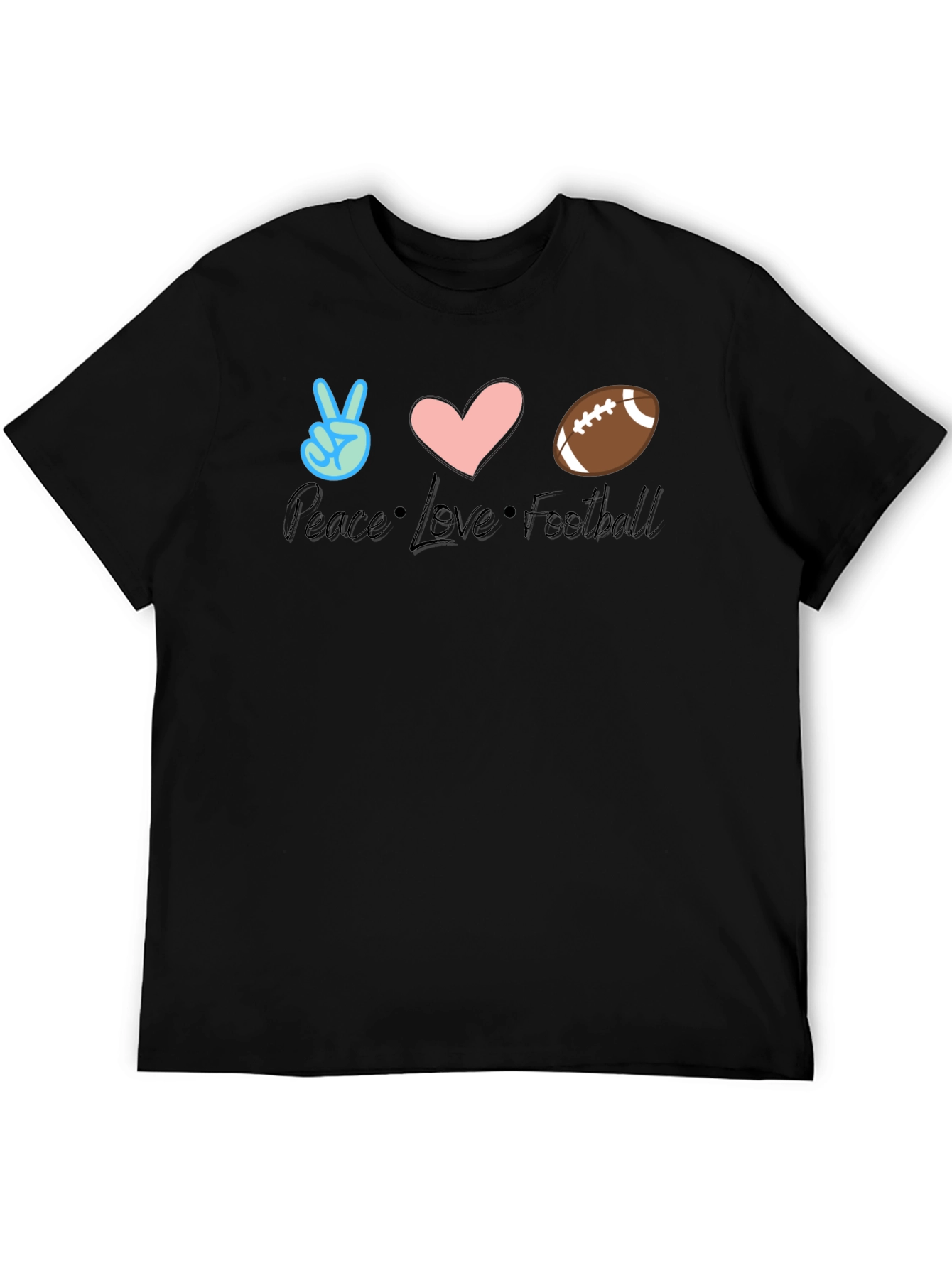 Peace Love Football T-Shirt - Game Day Comfort