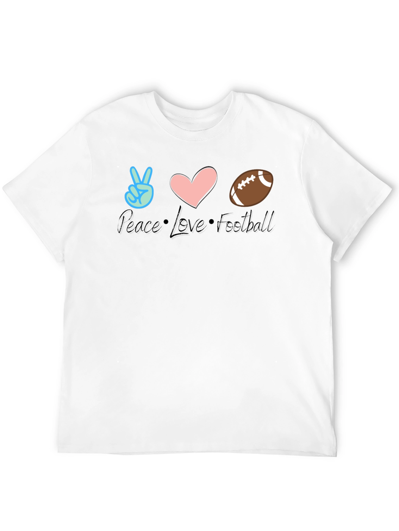 Peace Love Football T-Shirt - Game Day Comfort