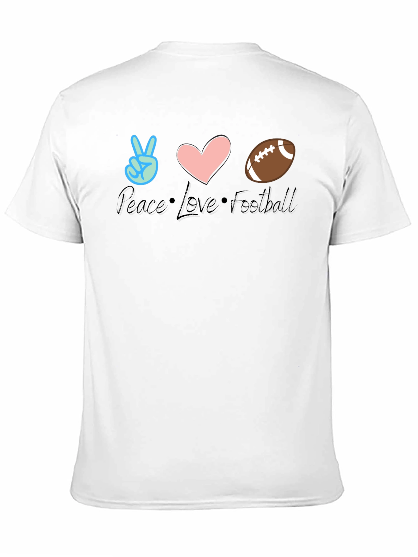 Peace Love Football T-Shirt - Game Day Comfort