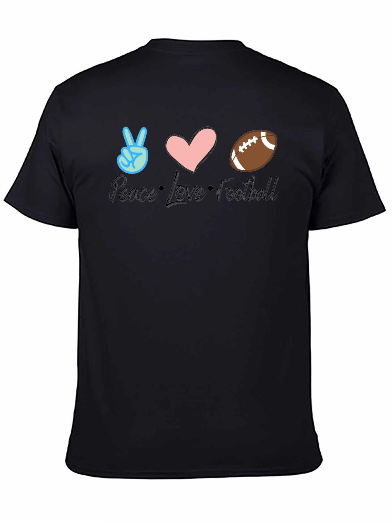 Peace Love Football T-Shirt - Game Day Comfort