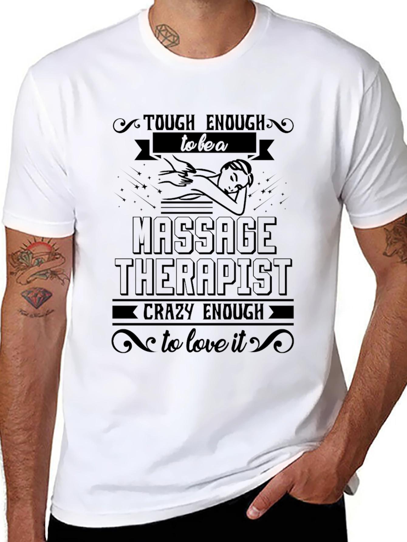 Massage Therapist T-Shirt - Tough Enough & Crazy Enough