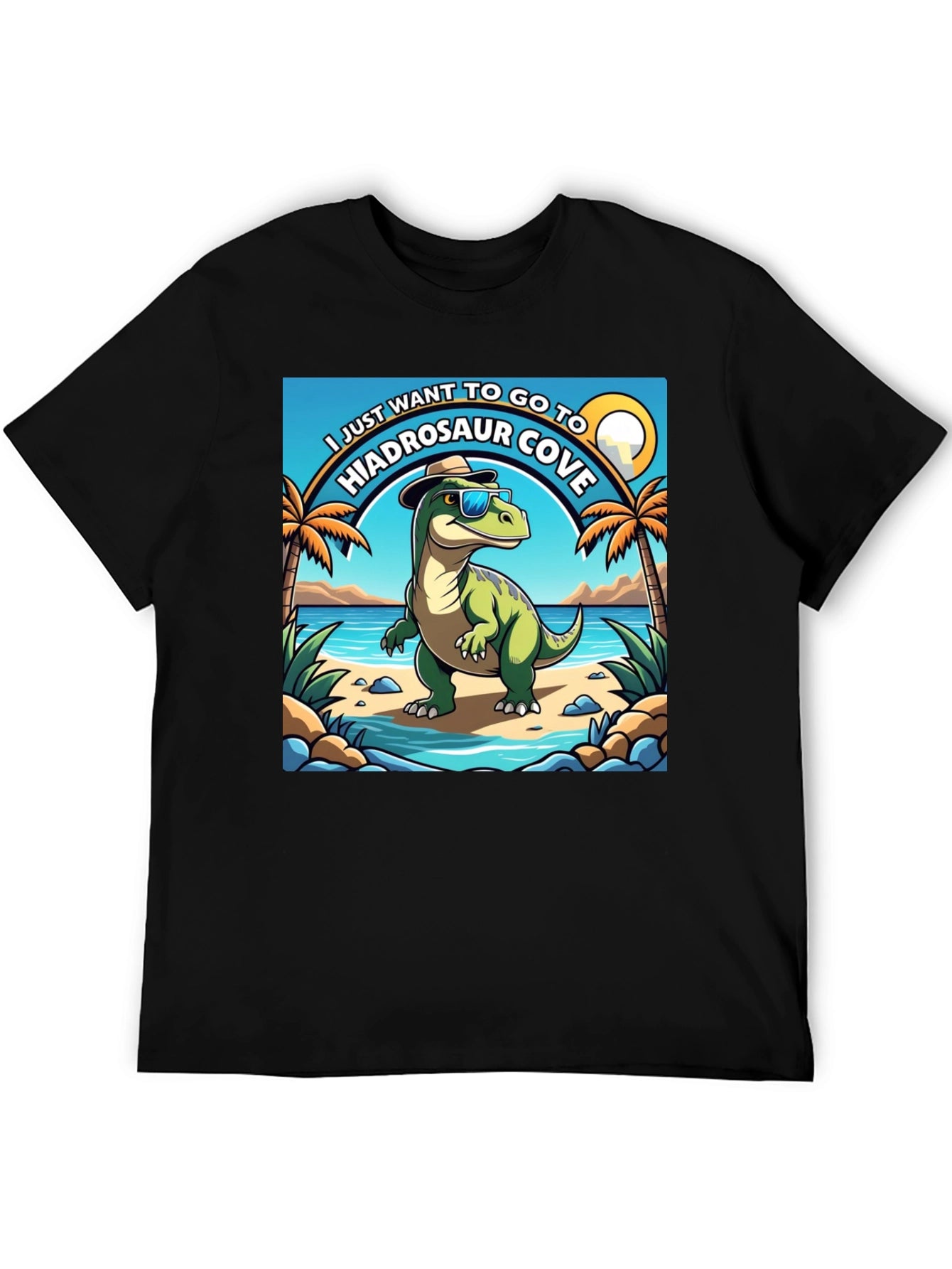 Hiadrosaur Cove T-Shirt: Dinosaur Beach Vacation Tee