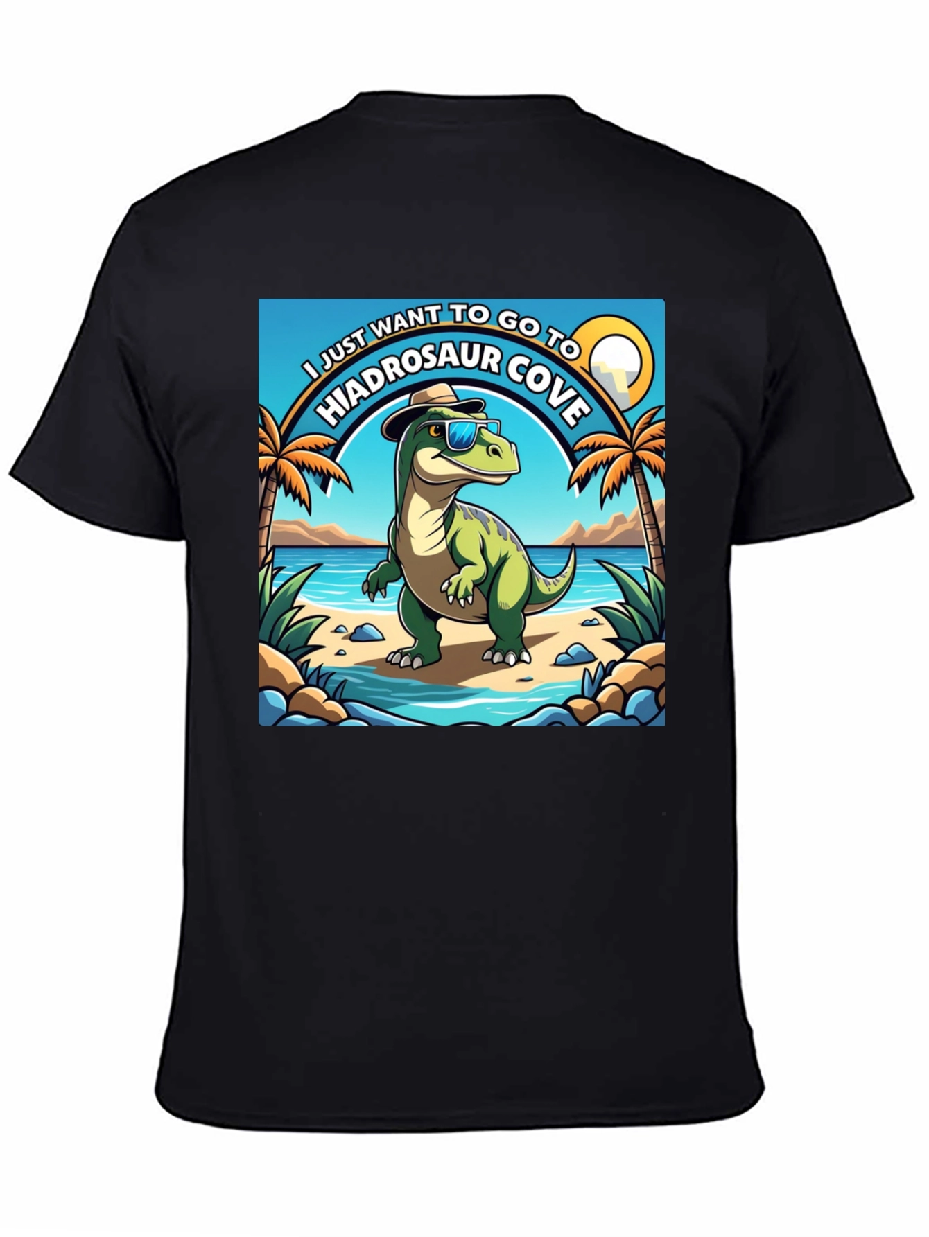 Hiadrosaur Cove T-Shirt: Dinosaur Beach Vacation Tee