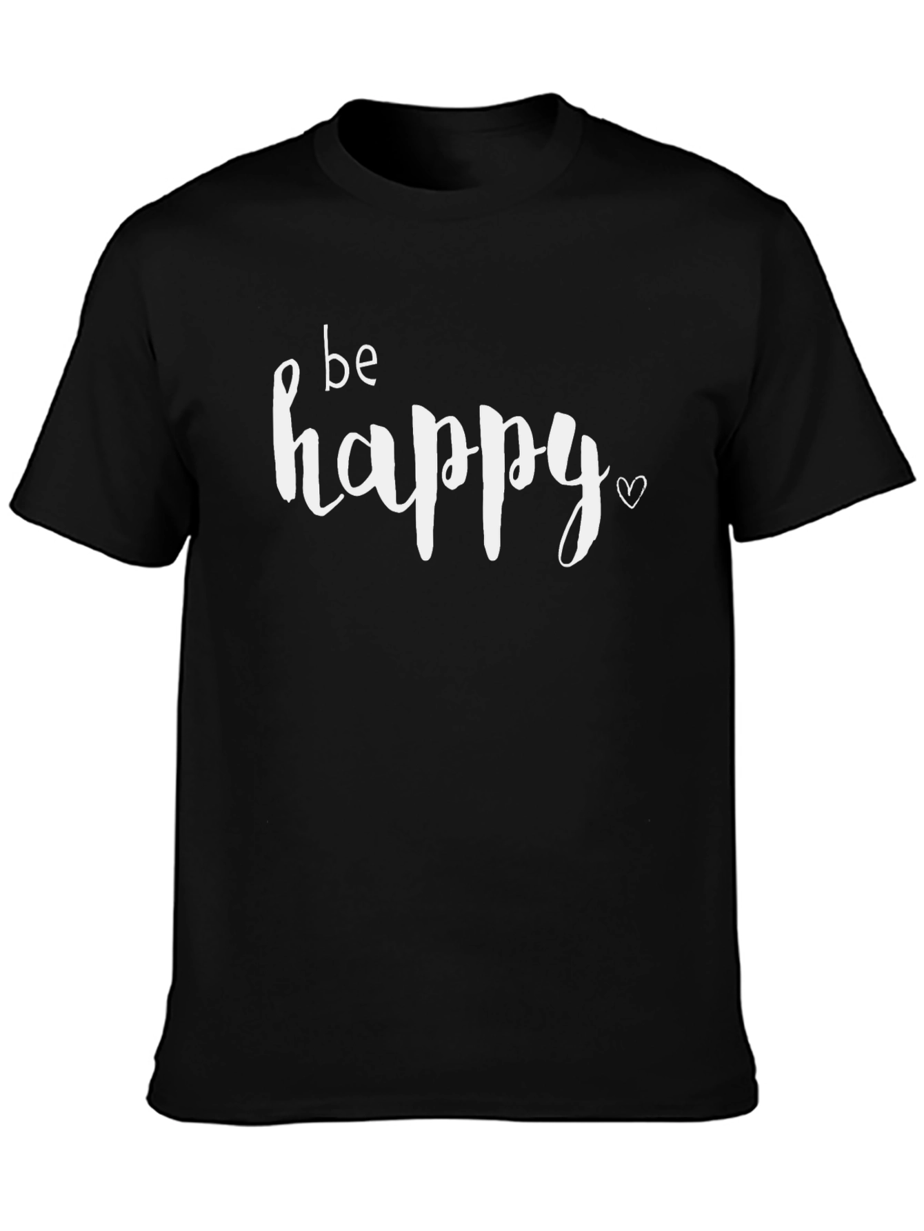 Be Happy Graphic Tee - Black Casual T-Shirt
