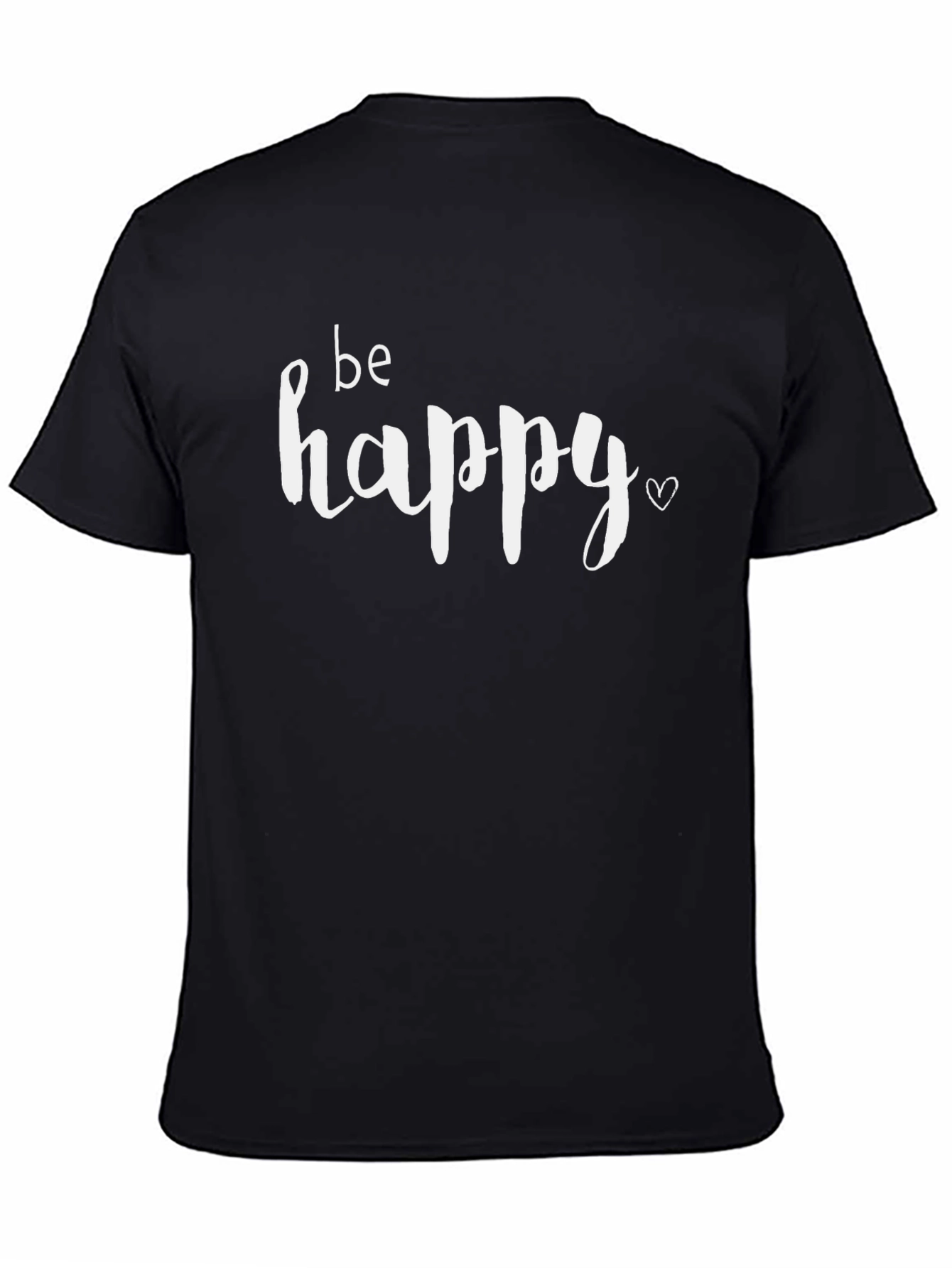 Be Happy Graphic Tee - Black Casual T-Shirt