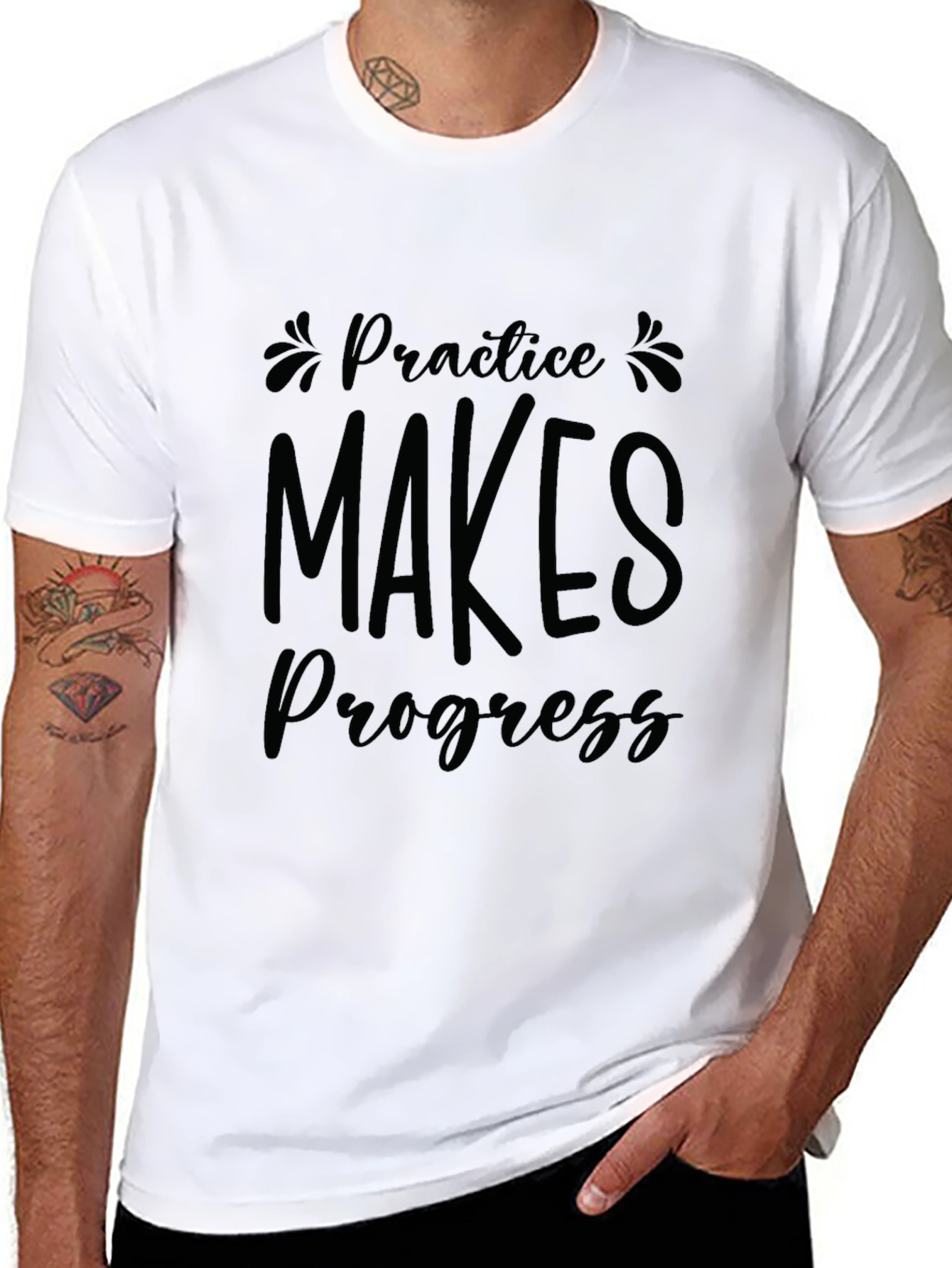 Practice Makes Progress Black T-Shirt