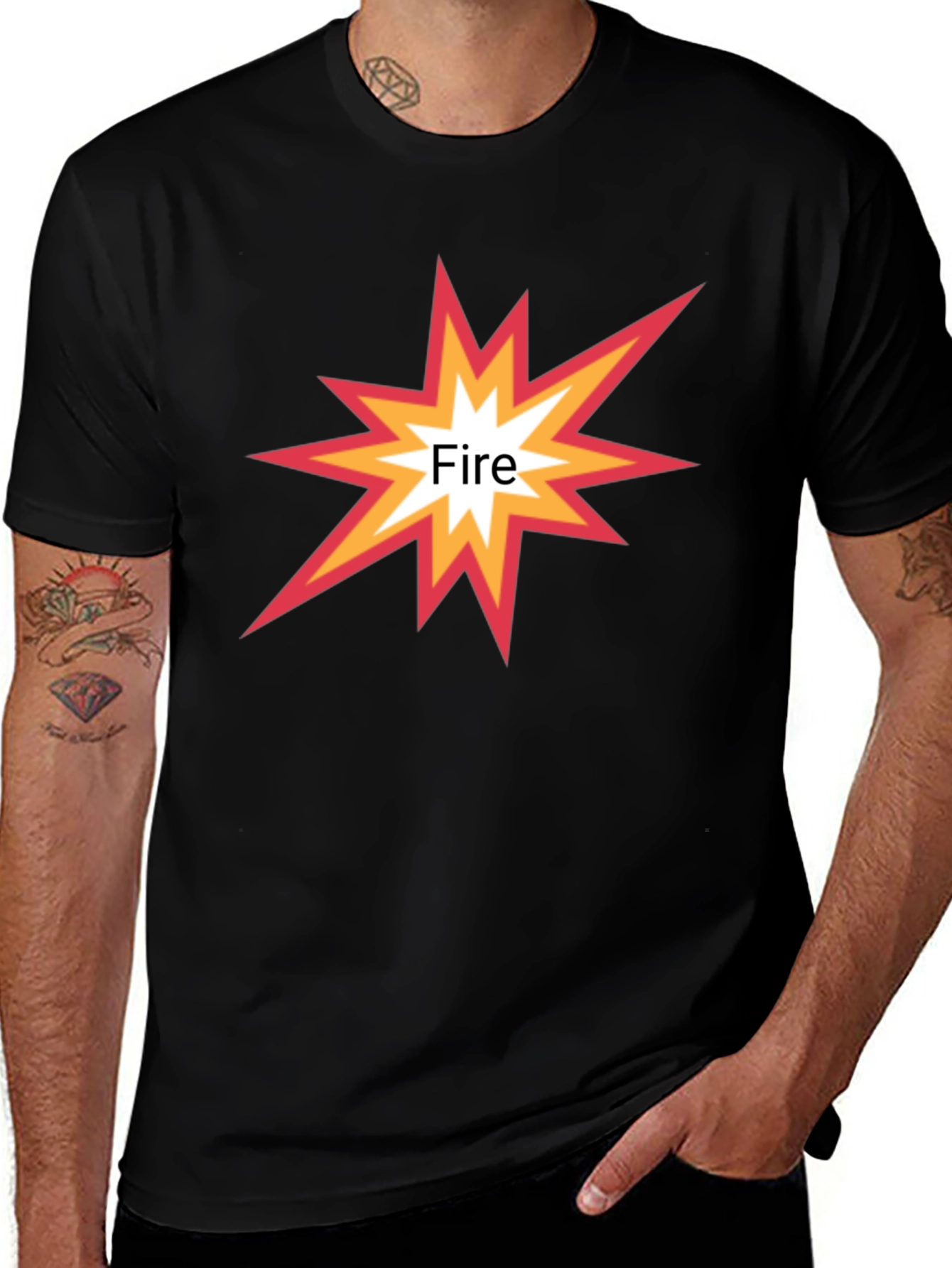 Fire Graphic Black T-Shirt - Stylish Casual Wear