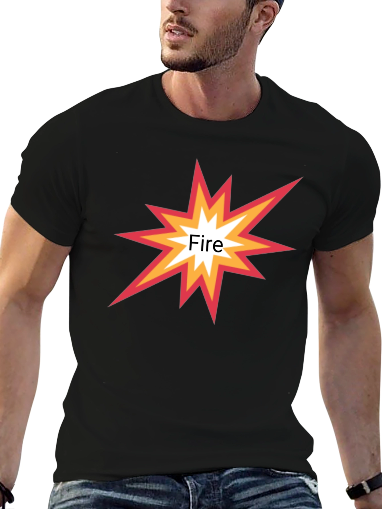 Fire Graphic Black T-Shirt - Stylish Casual Wear