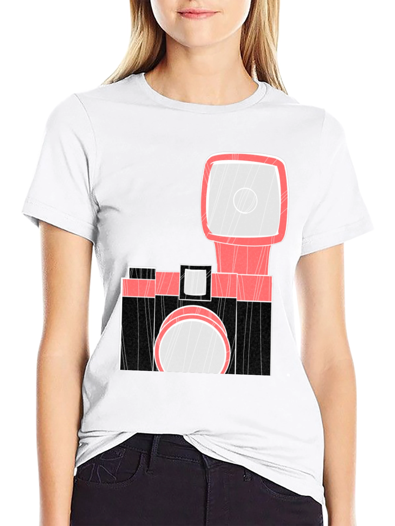 Retro Camera Graphic Tee - Black