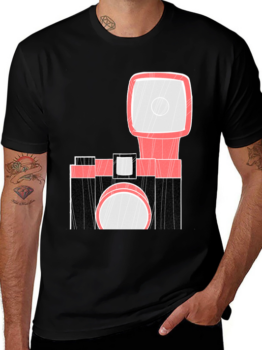 Retro Camera Graphic Tee - Black