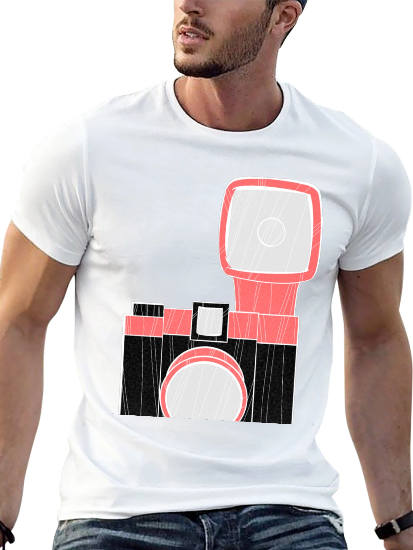 Retro Camera Graphic Tee - Black