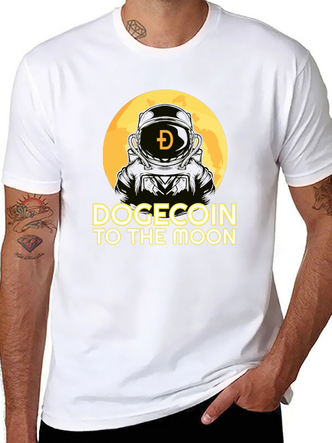 Dogecoin To The Moon Black T-Shirt