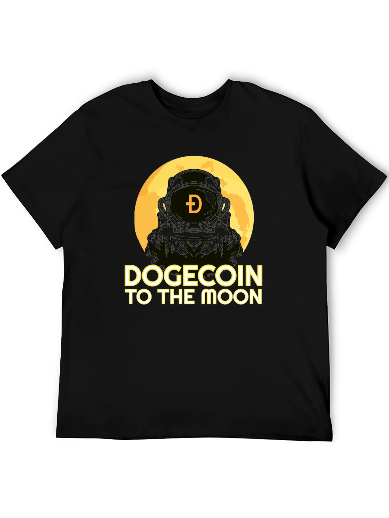 Dogecoin To The Moon Black T-Shirt