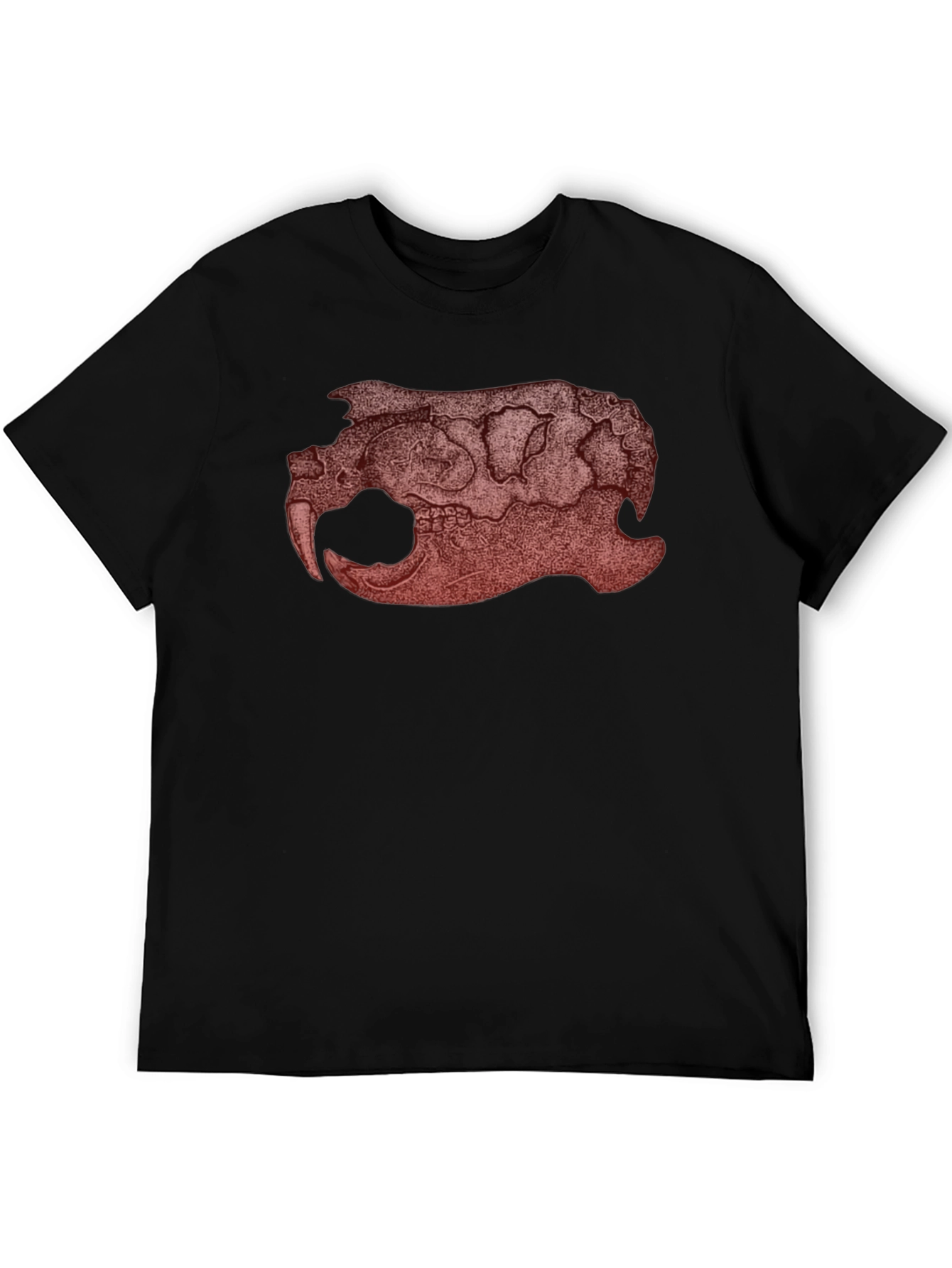 Graphic Beaver Skull Print Black T-Shirt