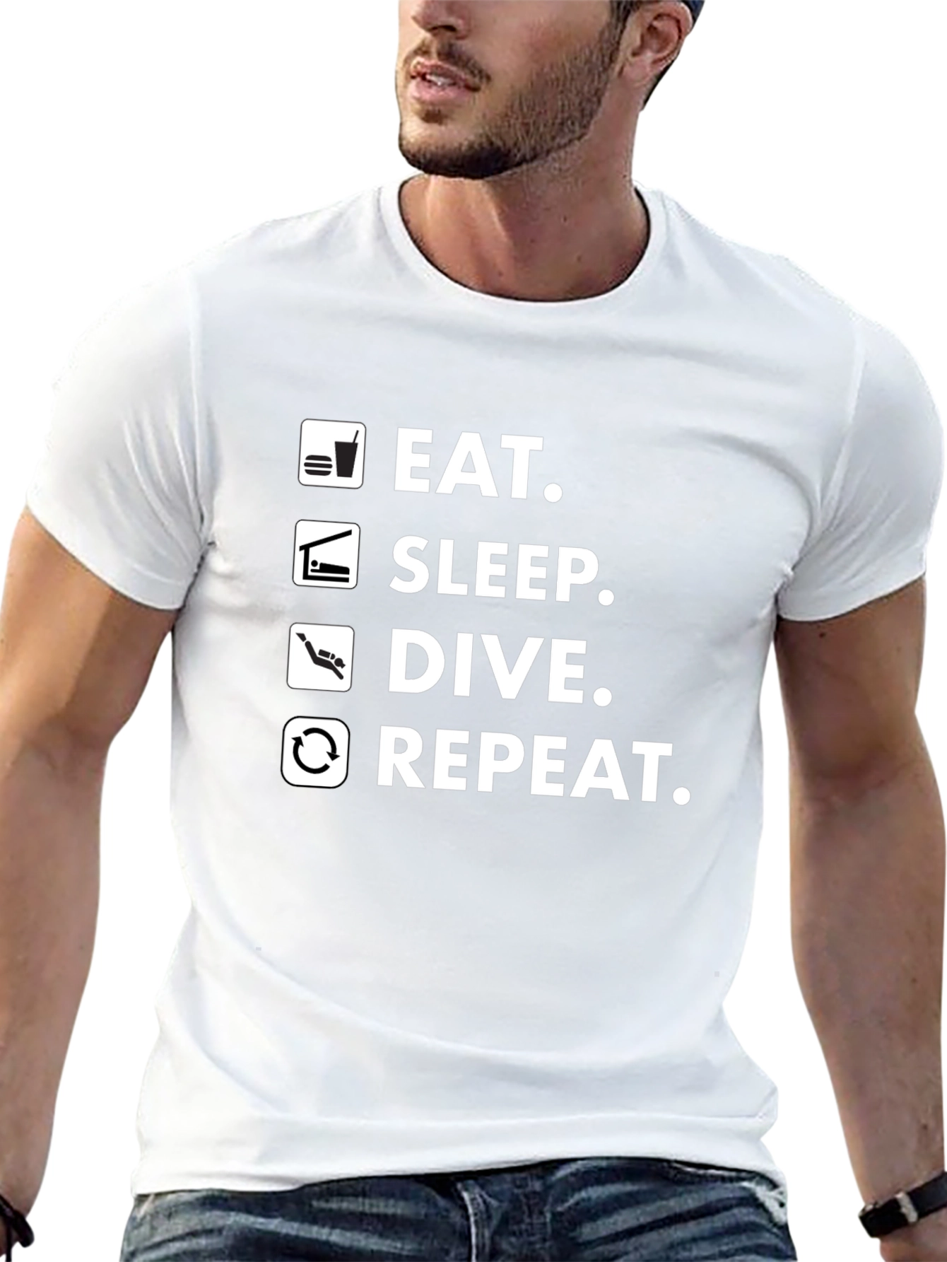 Eat Sleep Dive Repeat Black T-Shirt
