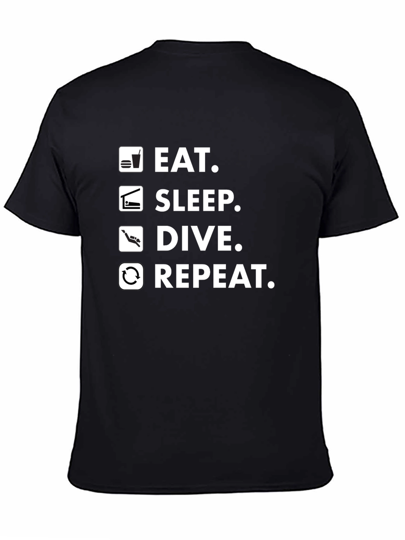 Eat Sleep Dive Repeat Black T-Shirt