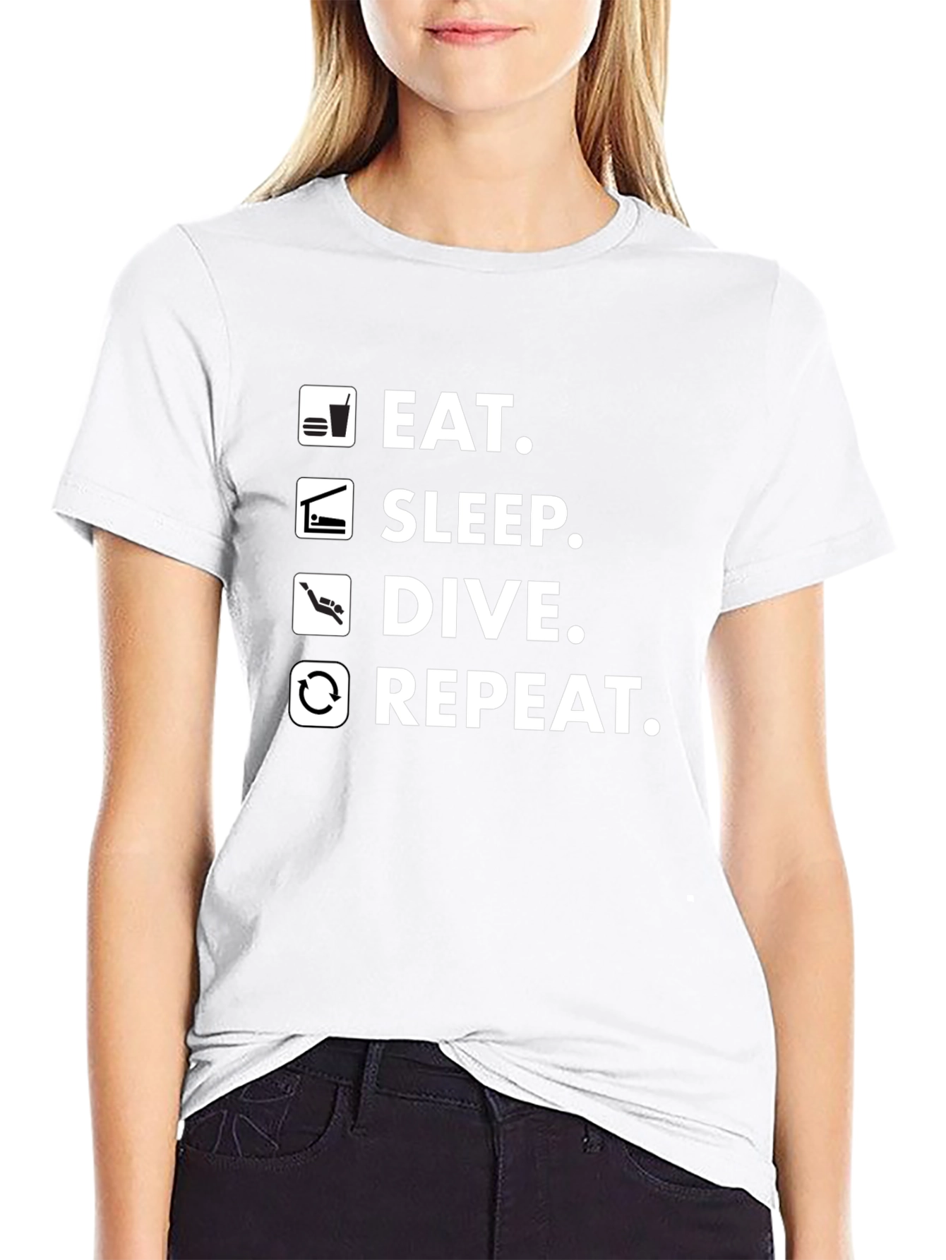 Eat Sleep Dive Repeat Black T-Shirt