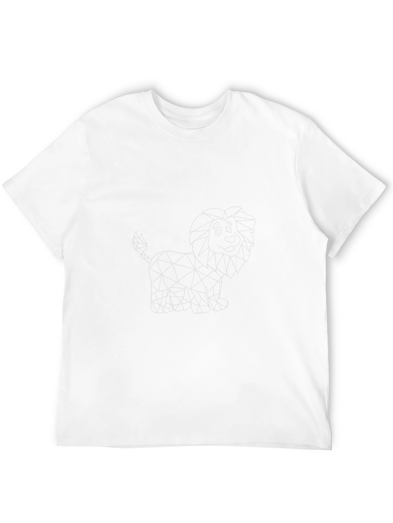 Geometric Lion Graphic Black T-Shirt