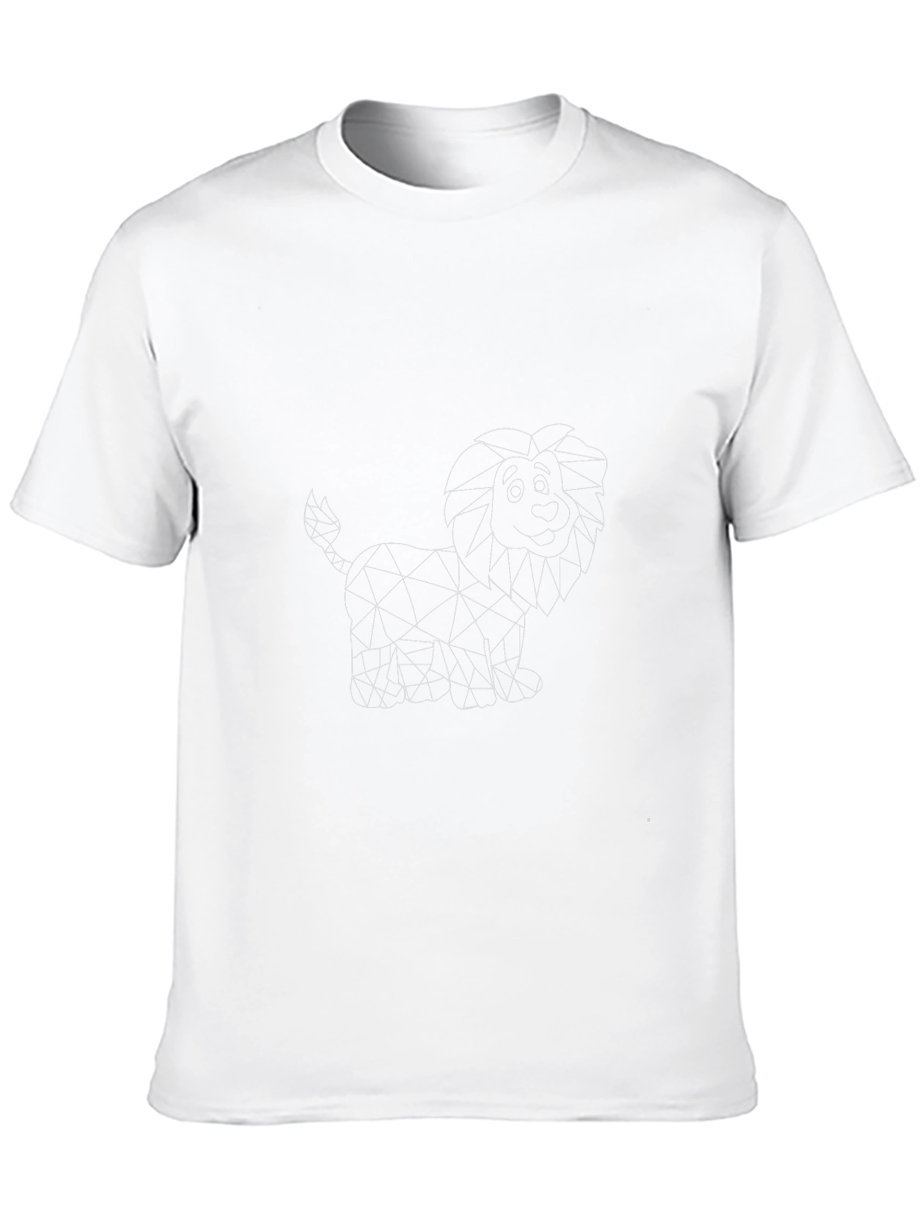 Geometric Lion Graphic Black T-Shirt