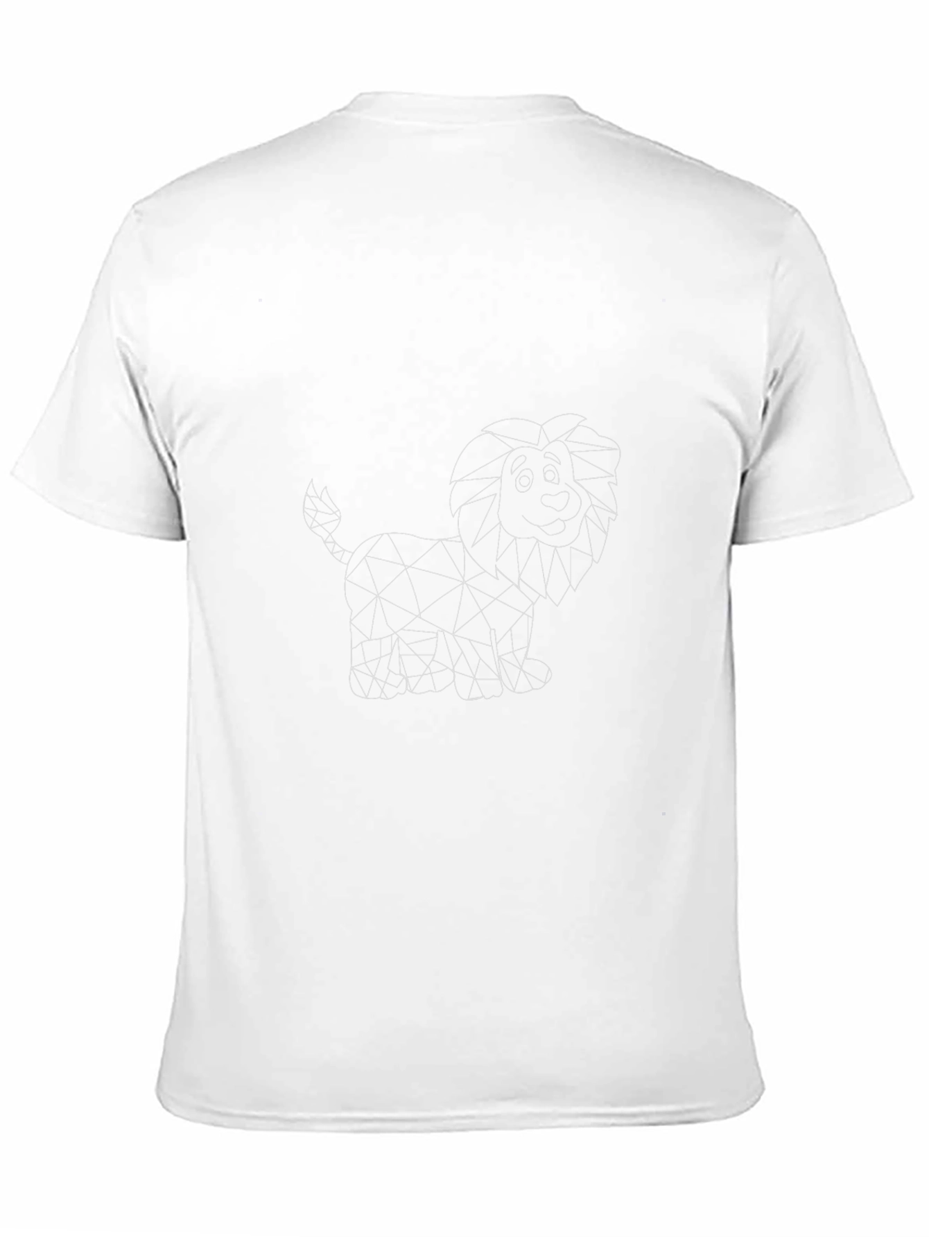 Geometric Lion Graphic Black T-Shirt