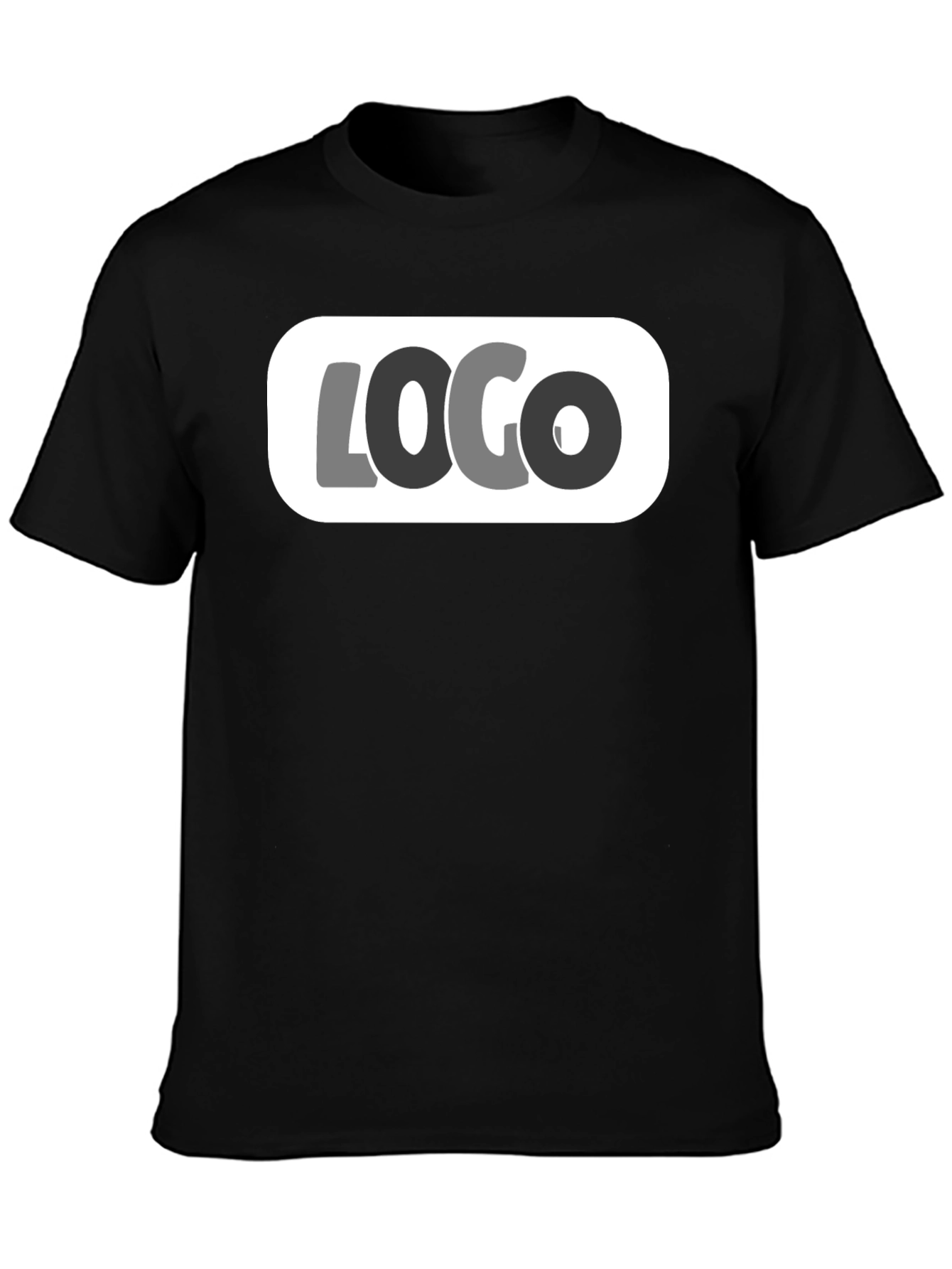 Black Graphic Tee - Modern Logo Design