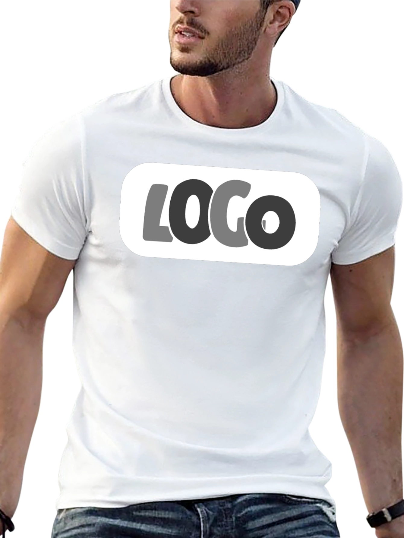 Black Graphic Tee - Modern Logo Design