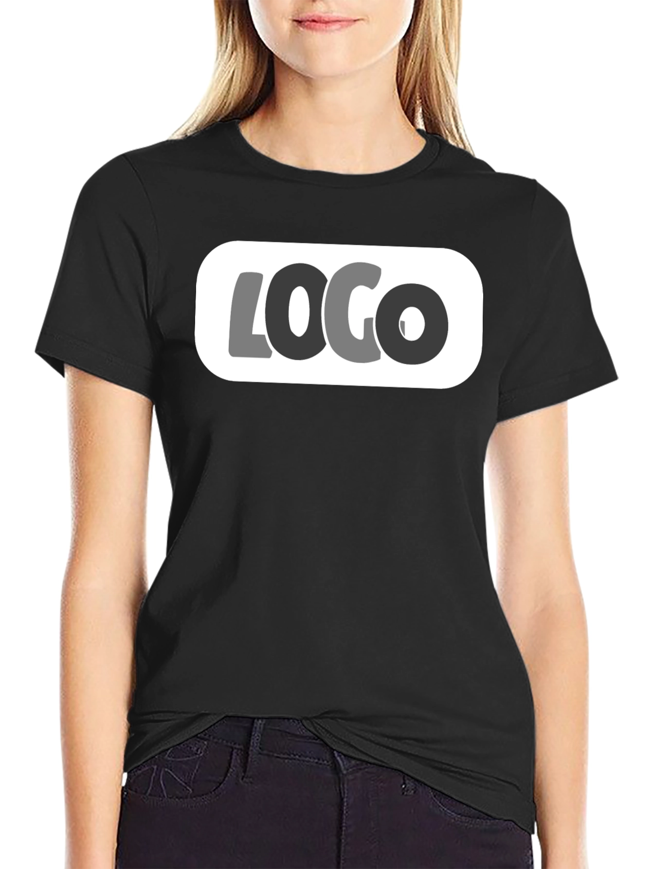 Black Graphic Tee - Modern Logo Design