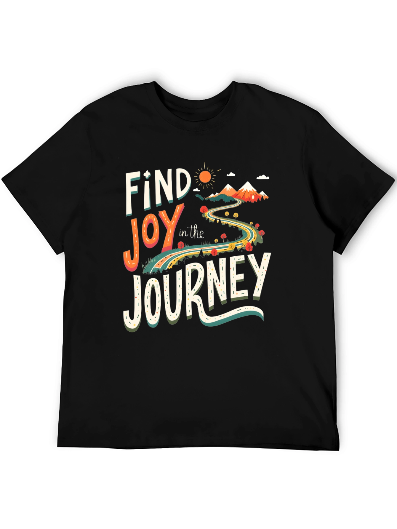 Find Joy in the Journey Black Graphic T-Shirt