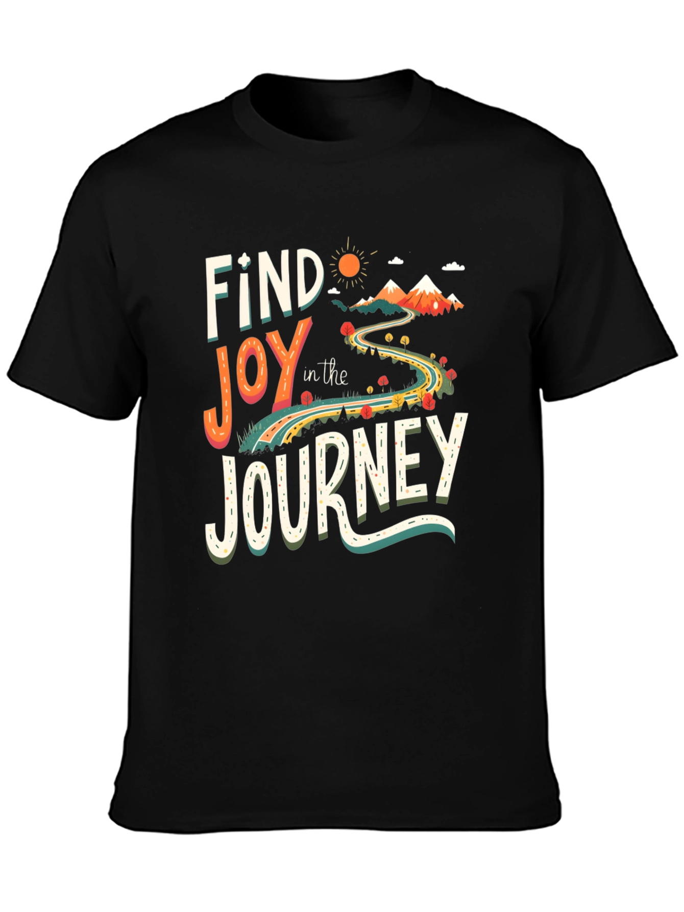 Find Joy in the Journey Black Graphic T-Shirt