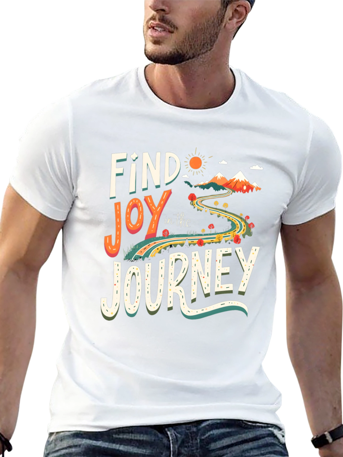 Find Joy in the Journey Black Graphic T-Shirt