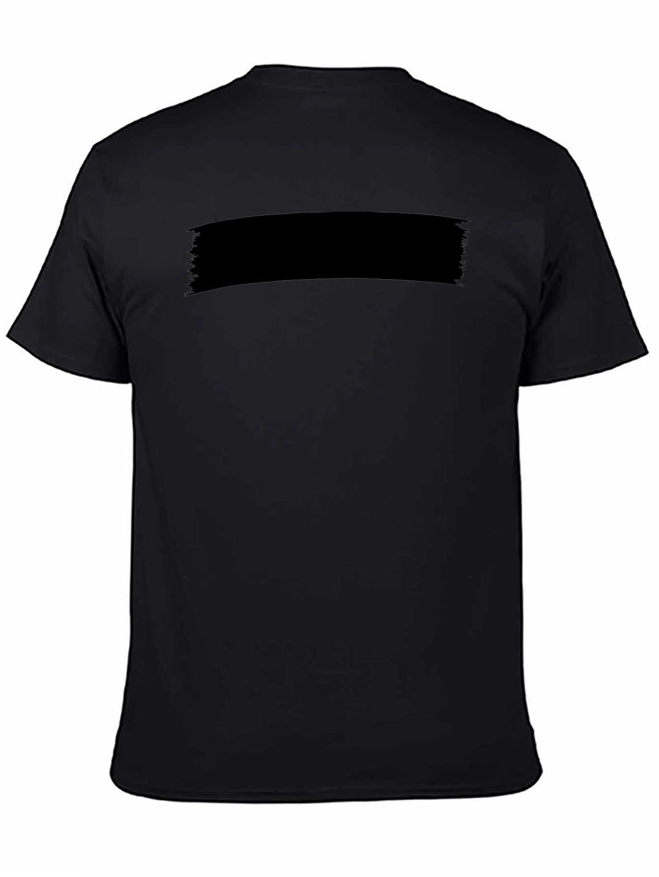 Mens Solid Black Crew Neck Short Sleeve T-Shirt