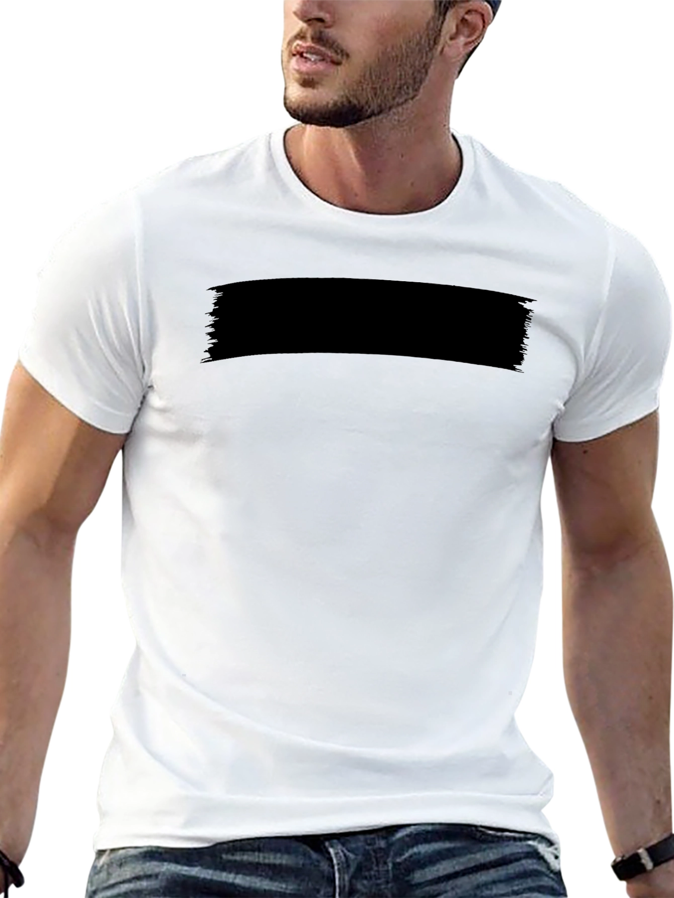 Mens Solid Black Crew Neck Short Sleeve T-Shirt