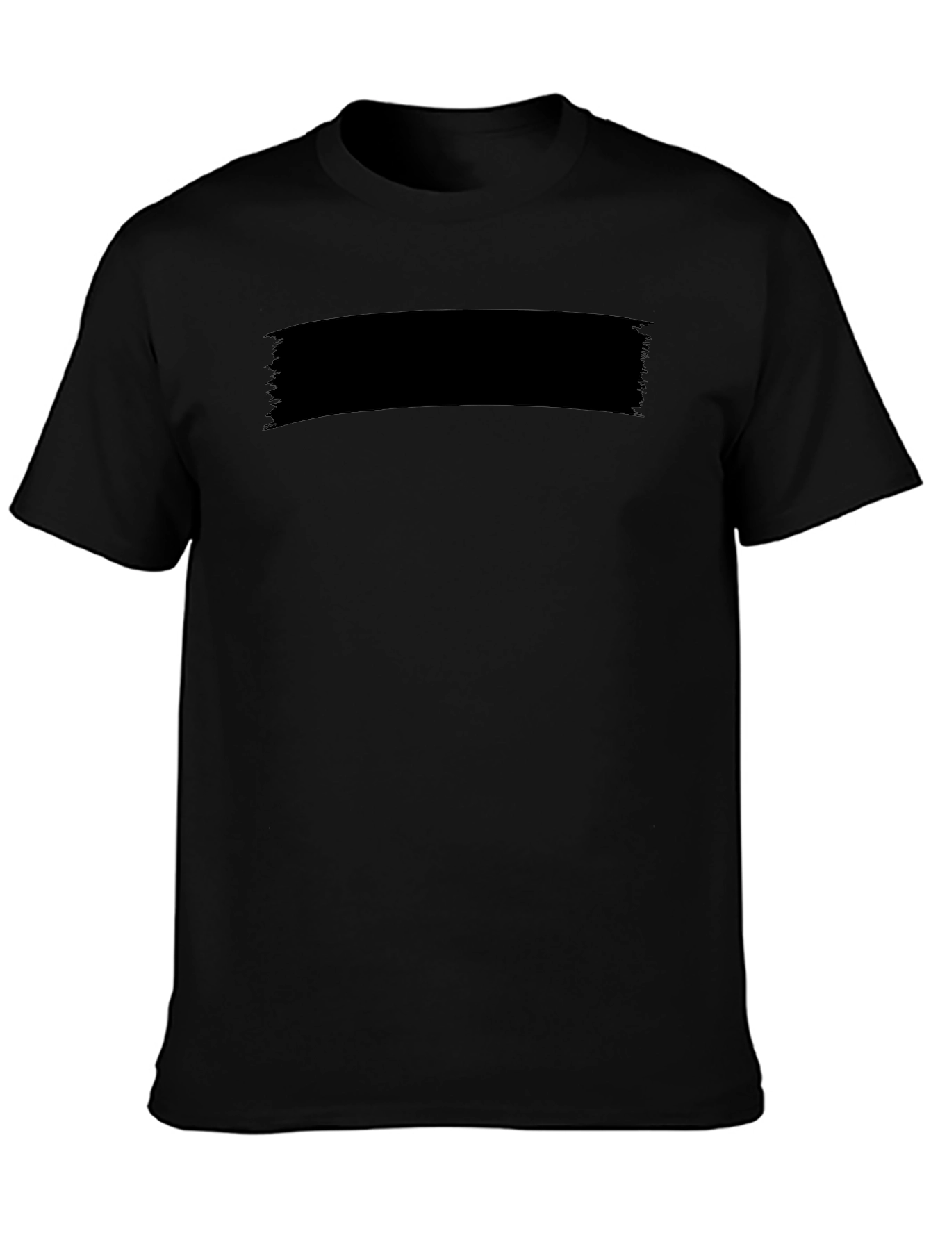 Mens Solid Black Crew Neck Short Sleeve T-Shirt