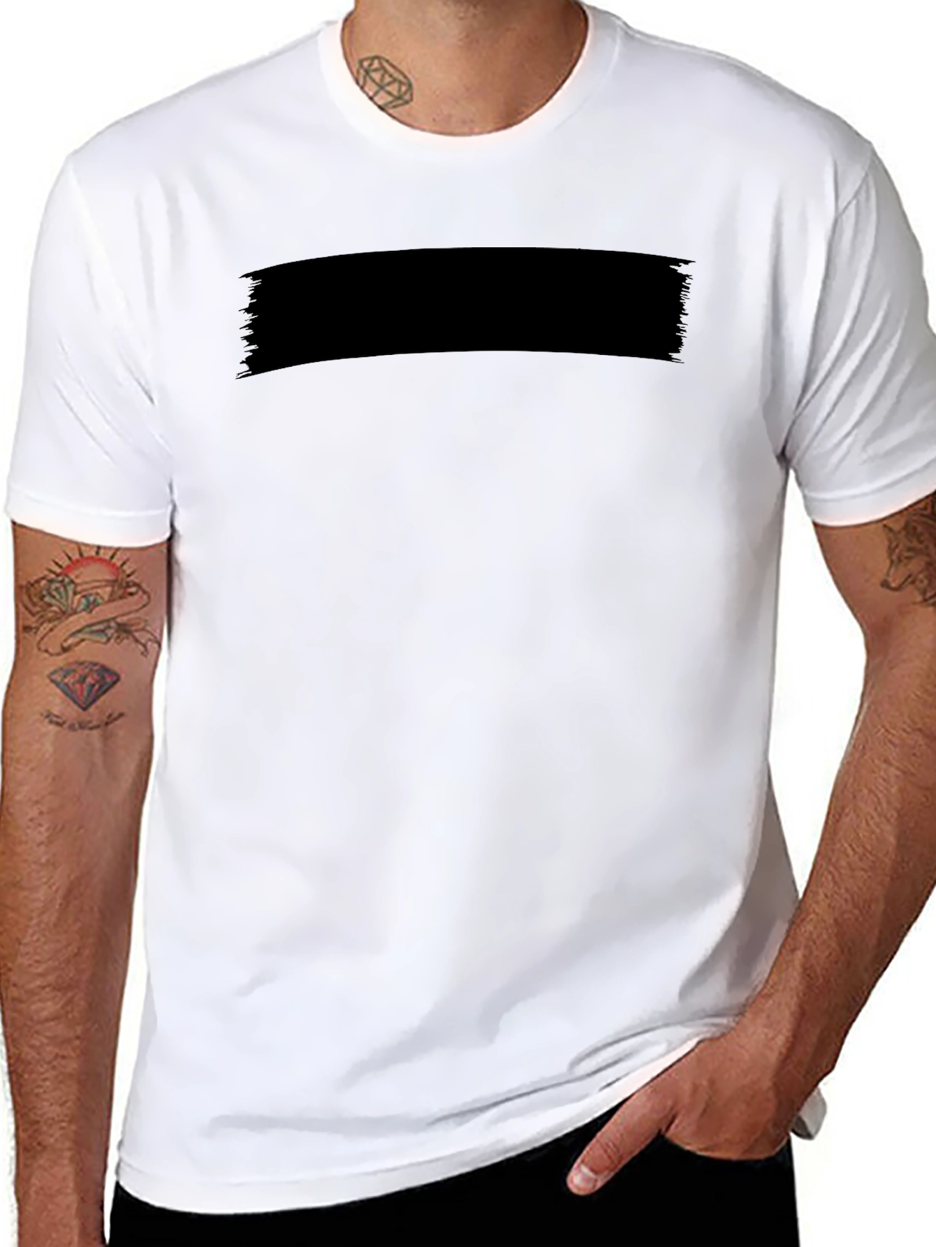 Mens Solid Black Crew Neck Short Sleeve T-Shirt