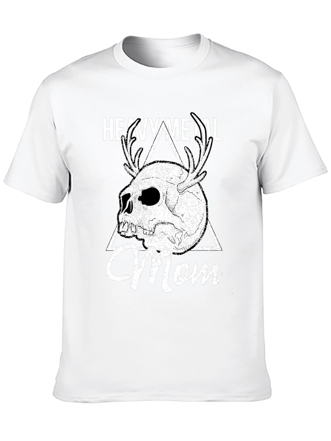 Heavy Metal Mom T-Shirt with Skull & Antlers