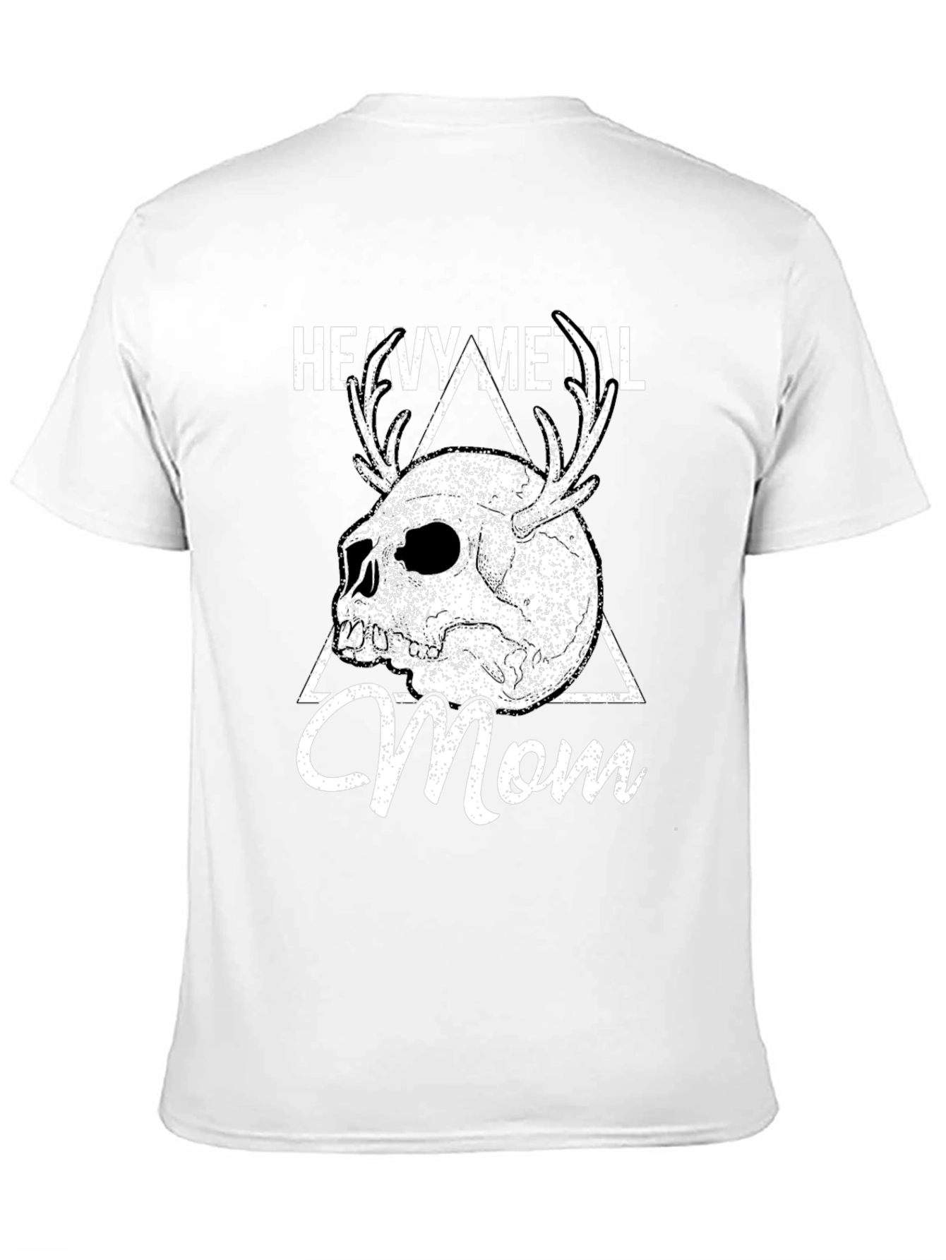 Heavy Metal Mom T-Shirt with Skull & Antlers